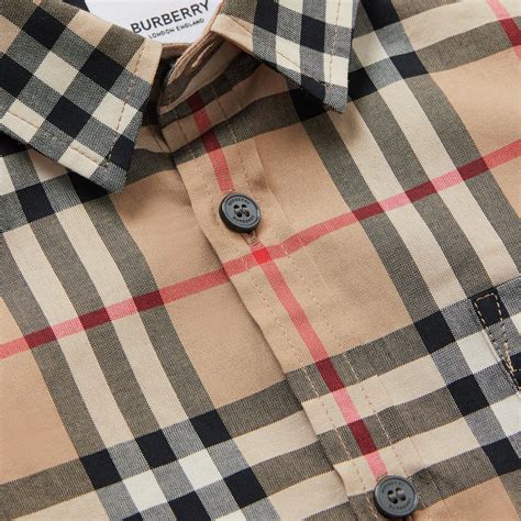 Burberry Vintage Check Cotton Poplin Shirt Beige Men's 